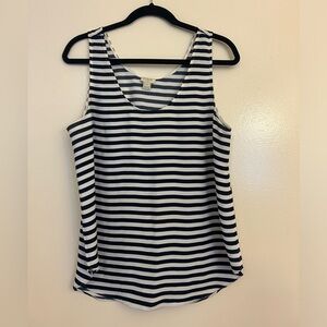 J Crew Factory navy and white striped sleeveless top. Size 12